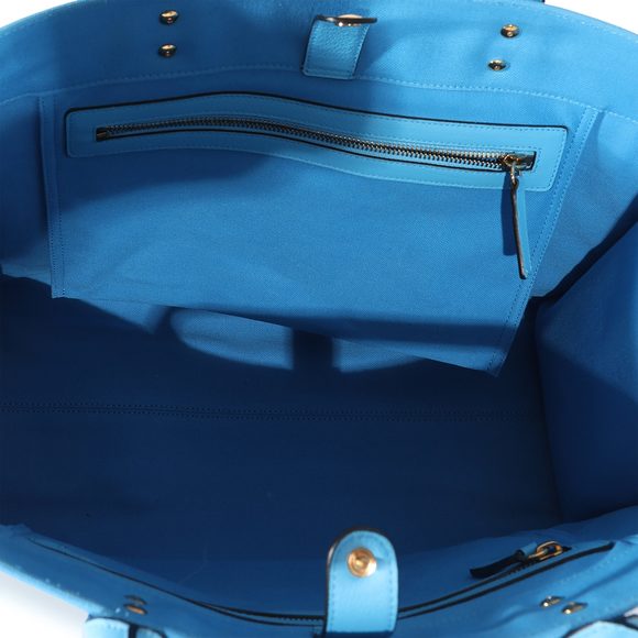 Versace La Medusa Blue Canvas Logo Tote - Picture 4 of 7